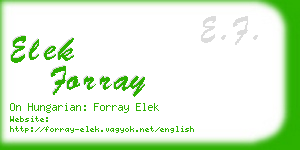elek forray business card